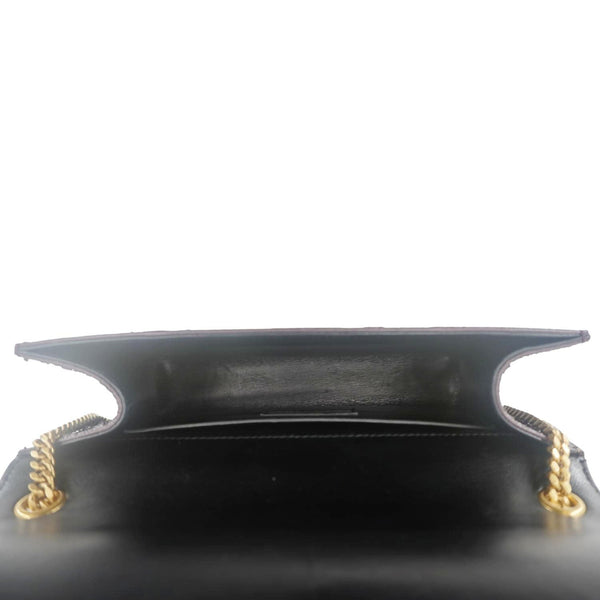 YVES SAINT LAURENT Kate Python Leather Chain Crossbody Bag Black