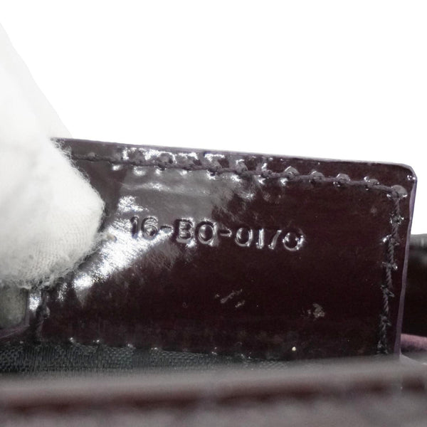 CHRISTIAN DIOR Lady Dior Quilted Patent Leather Shoulder Bag Burgundy