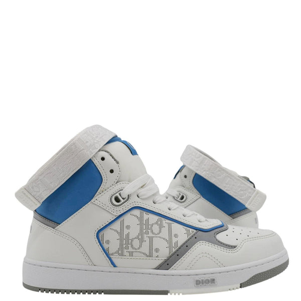 CHRISTIAN DIOR B27 Mid Top Oblique Galaxy Perforated Sneakers White