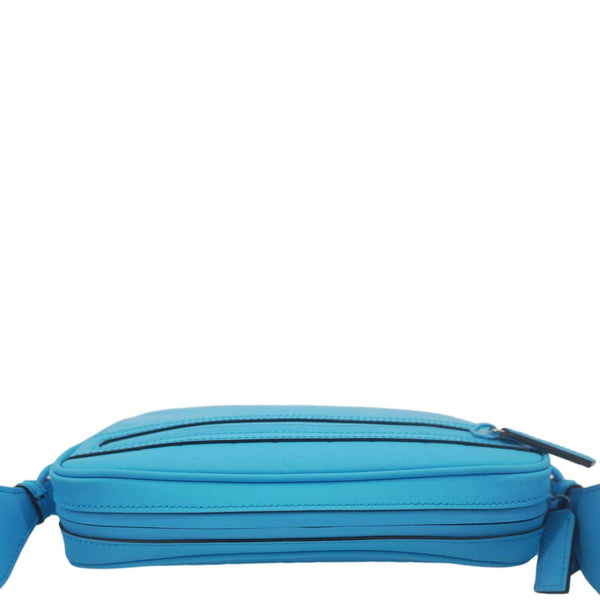 GUCCI GG Small Rubber-effect Leather Crossbody Bag Bright Blue 771293