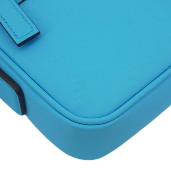 GUCCI GG Small Rubber-effect Leather Crossbody Bag Bright Blue 771293