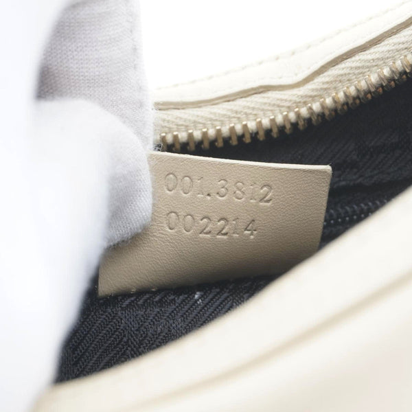 GUCCI Leather Shoulder Bag Cream 001.3812