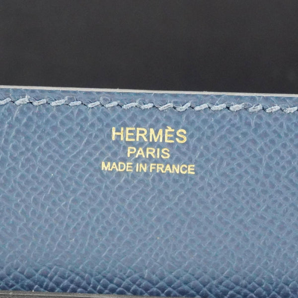 HERMES Sacabar Leather Crossbody Bag Blue