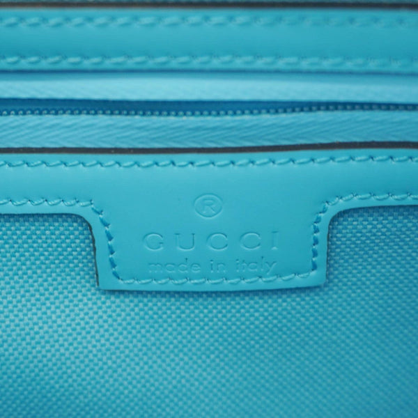 GUCCI GG Small Rubber-effect Leather Crossbody Bag Bright Blue 771293
