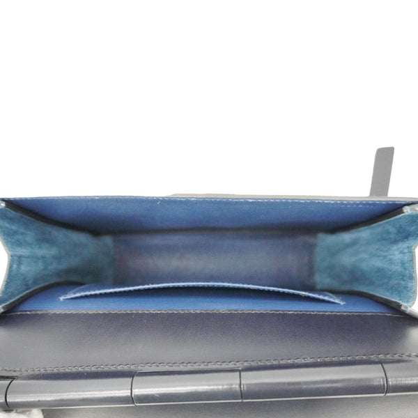 HERMES Sacabar Leather Crossbody Bag Blue