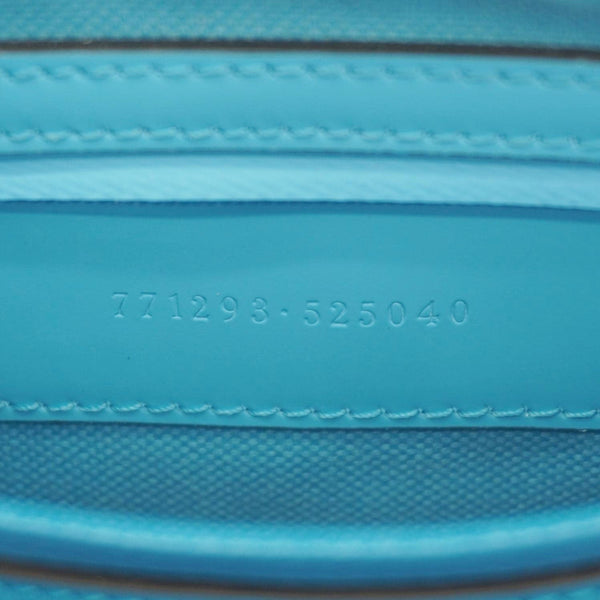 GUCCI GG Small Rubber-effect Leather Crossbody Bag Bright Blue 771293