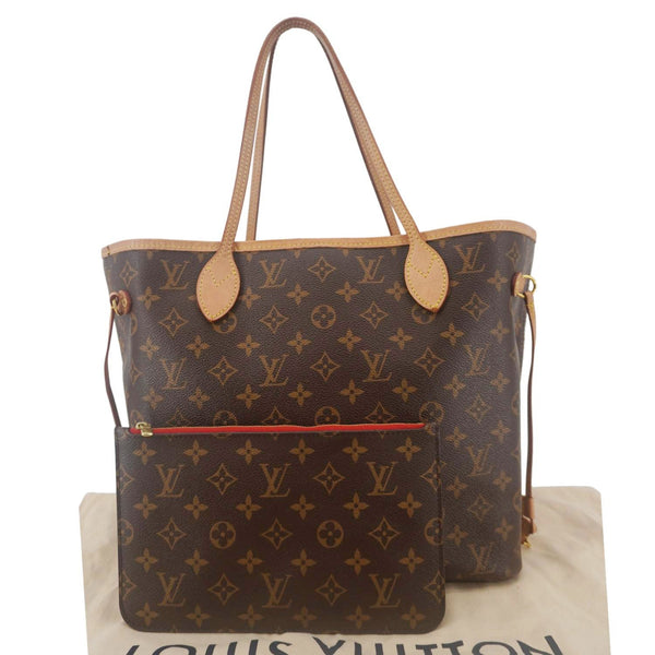 LOUIS VUITTON Neverfull MM Monogram Canvas Shoulder Bag Brown