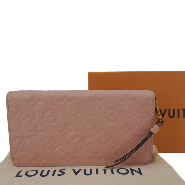 LOUIS VUITTON Monogram Empreinte Leather Zippy Wallet Rose Pink