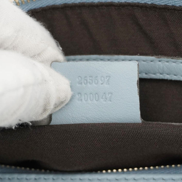 GUCCI Joy Medium Leather Boston Bag Light Blue 265697