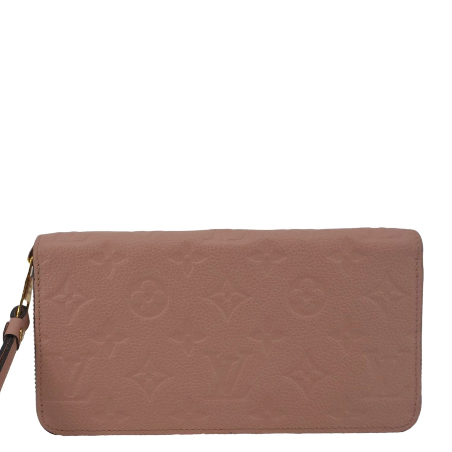 LOUIS VUITTON Monogram Empreinte Leather Zippy Wallet Rose Pink
