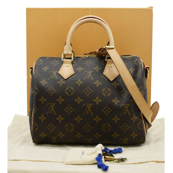 LOUIS VUITTON Speedy 25 Shoulder Bag Brown back look