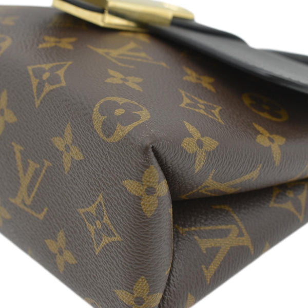 LOUIS VUITTON Monogram Canvas Shoulder Bag Brown lower right corner look