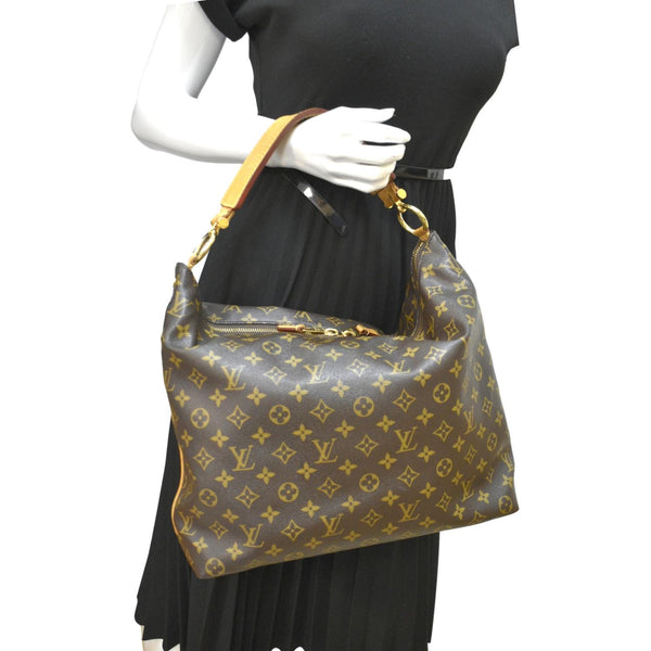 LOUIS VUITTON Sully MM Monogram Canvas Shoulder Bag Brown