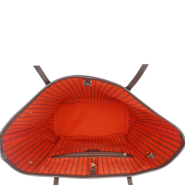 LOUIS VUITTON Neverfull MM Damier Ebene Shoulder Bag Brown