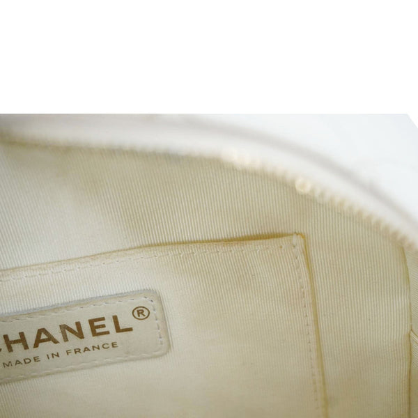 CHANEL CC Day Small Caviar Quilted Leather Backpack White