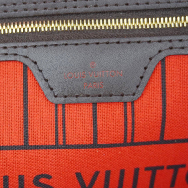 LOUIS VUITTON Neverfull MM Damier Ebene Shoulder Bag Brown
