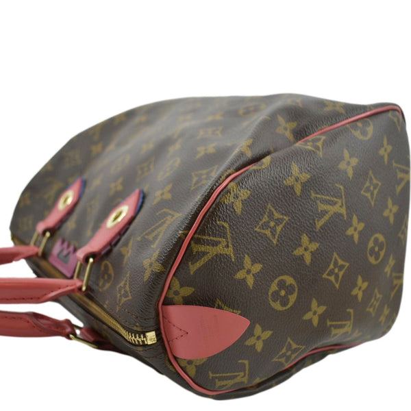 LOUIS VUITTON Totem Speedy 30 Monogram Canvas Satchel Bag Flamingo Pink