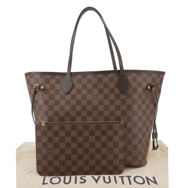 LOUIS VUITTON Neverfull MM Damier Ebene Shoulder Bag Brown
