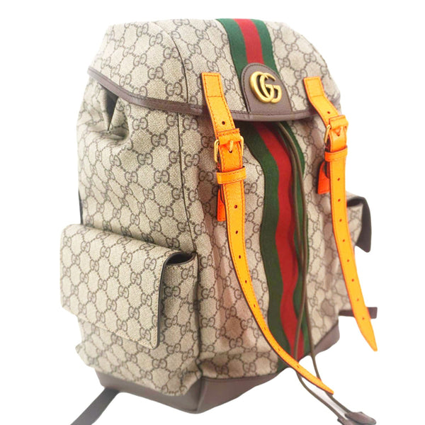 GUCCI Ophidia GG Medium Supreme Canvas Backpack Beige 598140