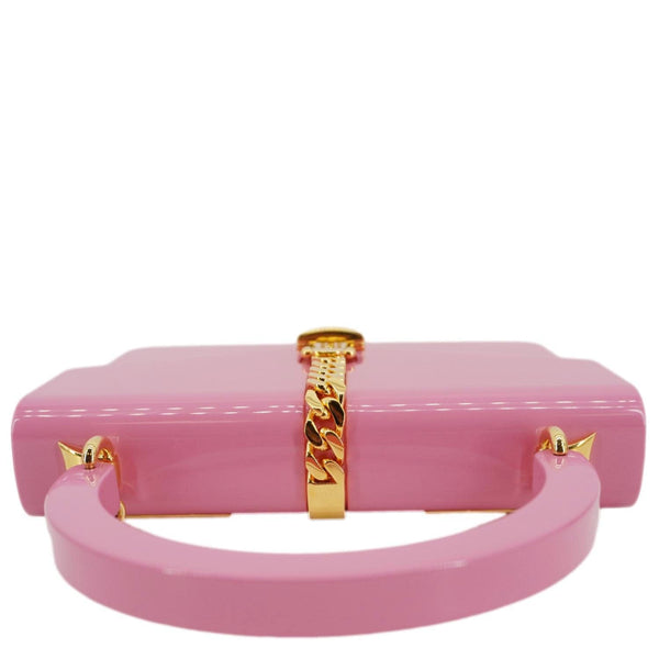 GUCCI Sylvie 1969 Plexiglass Top Handle Crossbody Bag Pink 589482