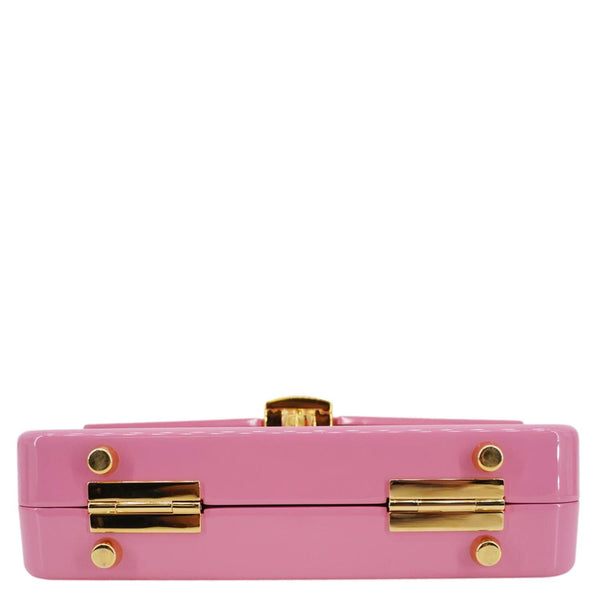 GUCCI Sylvie 1969 Plexiglass Top Handle Crossbody Bag Pink 589482