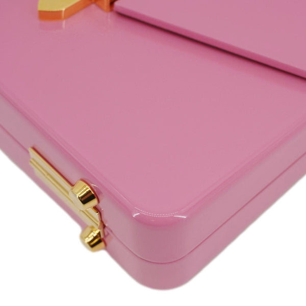 GUCCI Sylvie 1969 Plexiglass Top Handle Crossbody Bag Pink 589482