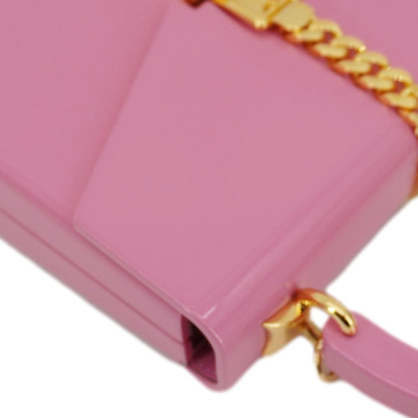 GUCCI Sylvie 1969 Plexiglass Top Handle Crossbody Bag Pink 589482
