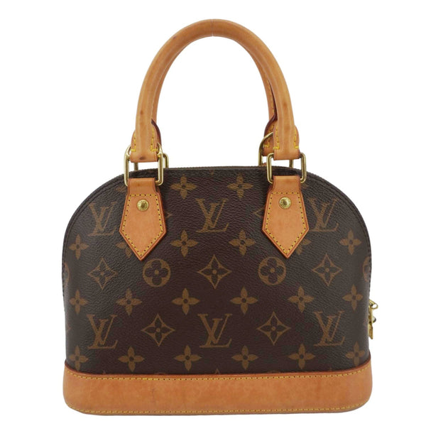 LOUIS VUITTON Alma BB Monogram Canvas Satchel Bag Brown
