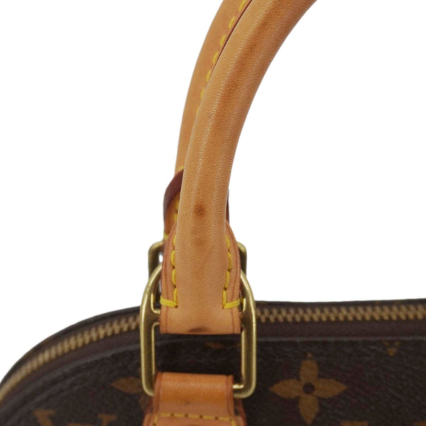 LOUIS VUITTON Alma BB Monogram Canvas Satchel Bag Brown