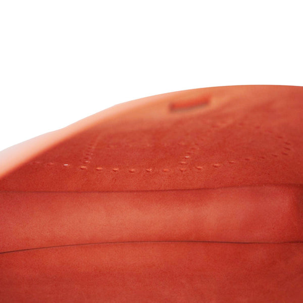 HERMES Evelyne III PM Taurillon Leather Crossbody Bag Orange Poppy