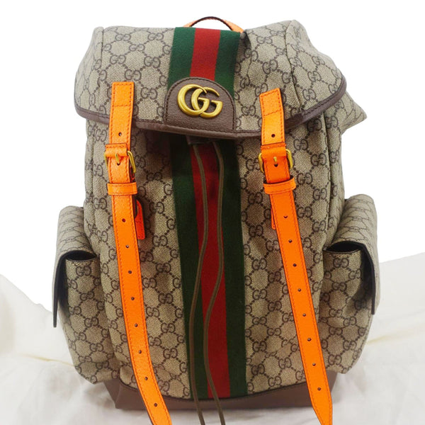 GUCCI Ophidia GG Medium Supreme Canvas Backpack Beige 598140