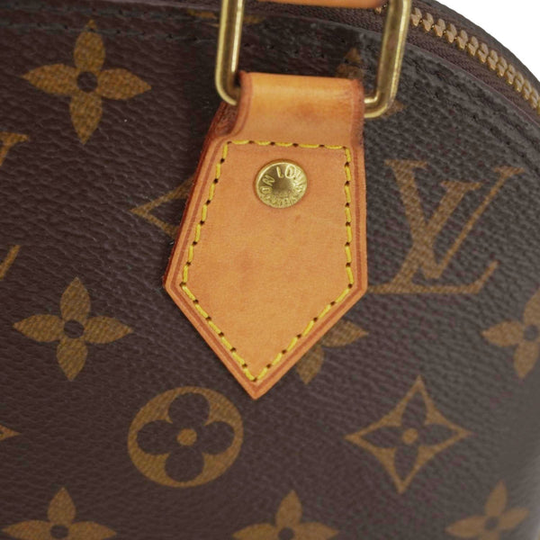 LOUIS VUITTON Alma BB Monogram Canvas Satchel Bag Brown