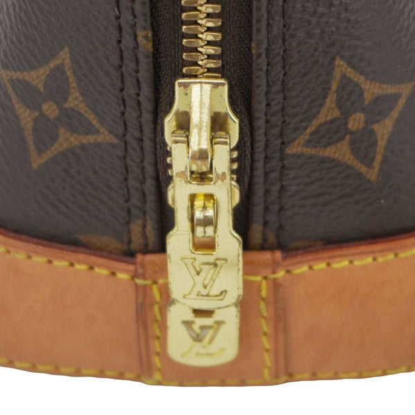 LOUIS VUITTON Alma BB Monogram Canvas Satchel Bag Brown