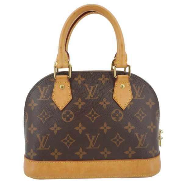 LOUIS VUITTON Alma BB Monogram Canvas Satchel Bag Brown