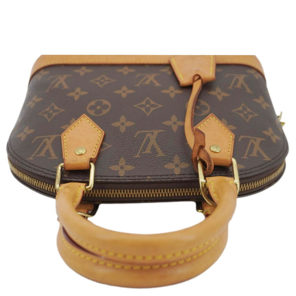 LOUIS VUITTON Alma BB Monogram Canvas Satchel Bag Brown