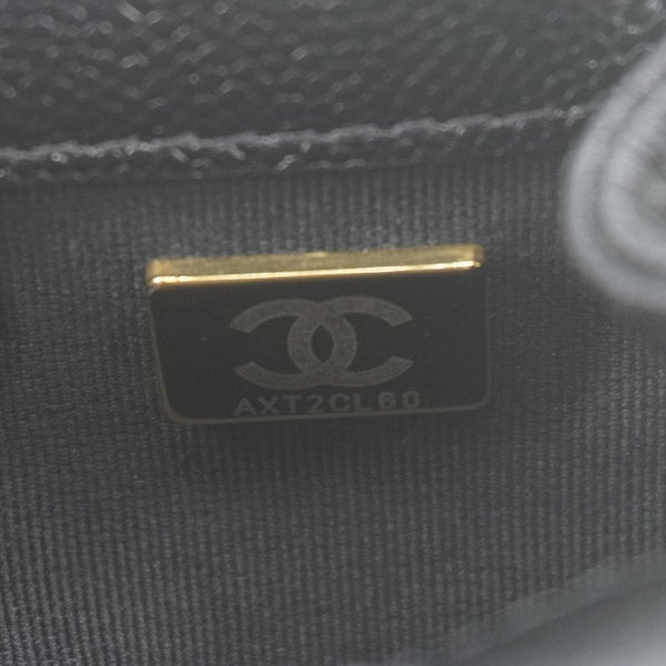 CHANEL Duma Pockets Small Quilted Caviar Leather Drawstring Backpack Black