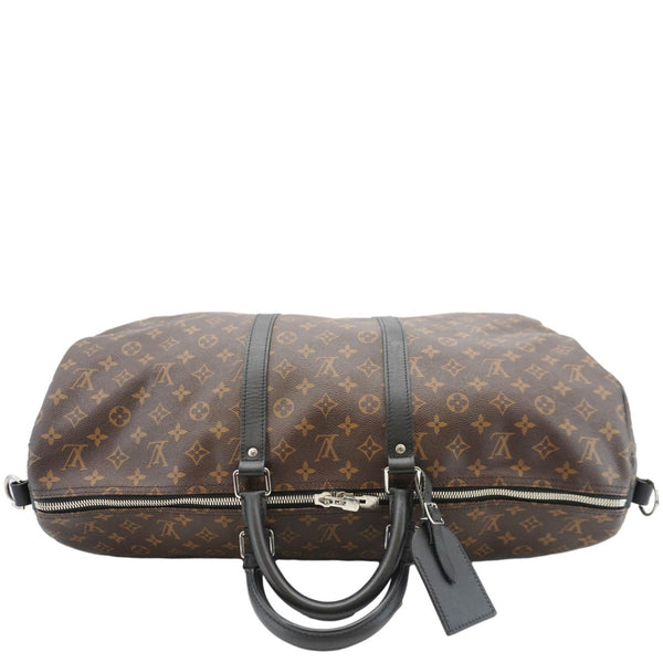 LOUIS VUITTON Keepall Bandouliere 55 Monogram Canvas Travel Bag Brown