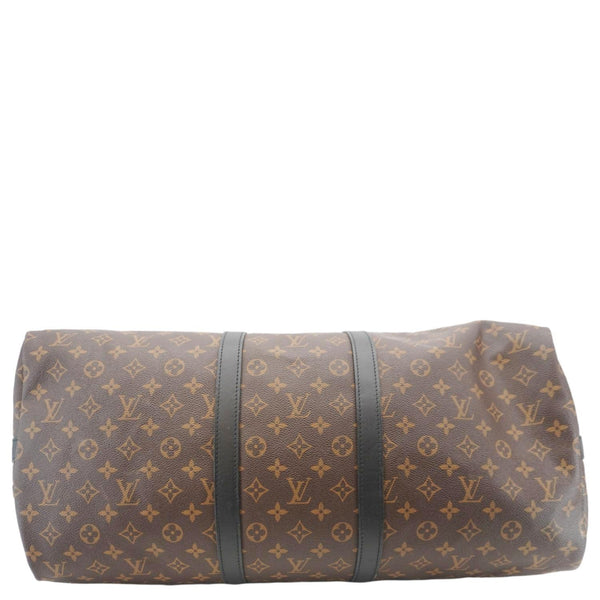 LOUIS VUITTON Keepall Bandouliere 55 Monogram Canvas Travel Bag Brown