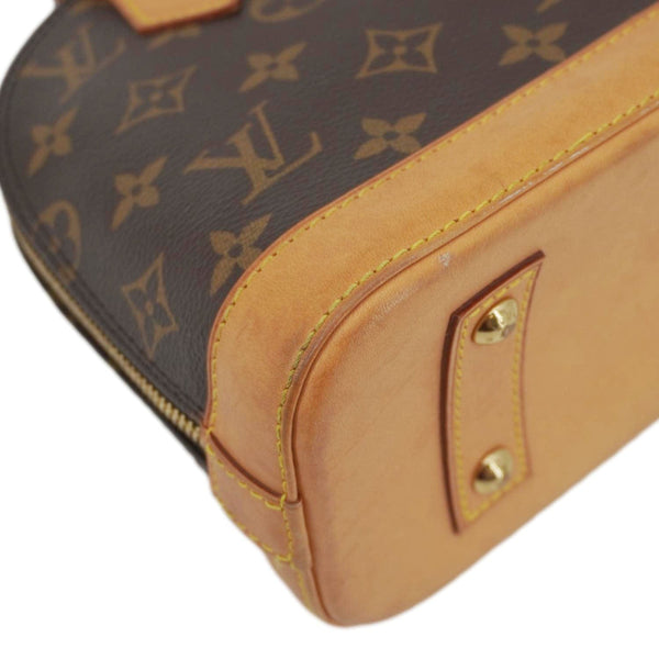 LOUIS VUITTON Alma BB Monogram Canvas Satchel Bag Brown