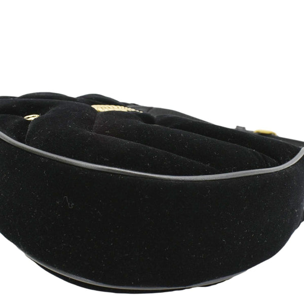 GUCCI GG Marmont Half Moon Mini Leather Shoulder Bag Black 770983