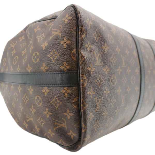 LOUIS VUITTON Keepall Bandouliere 55 Monogram Canvas Travel Bag Brown
