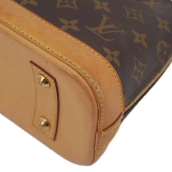 LOUIS VUITTON Alma BB Monogram Canvas Satchel Bag Brown