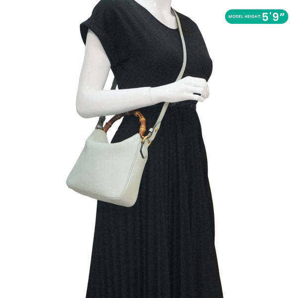 GUCCI Diana Small Leather Top Handle Shoulder Bag Pale Green 746251