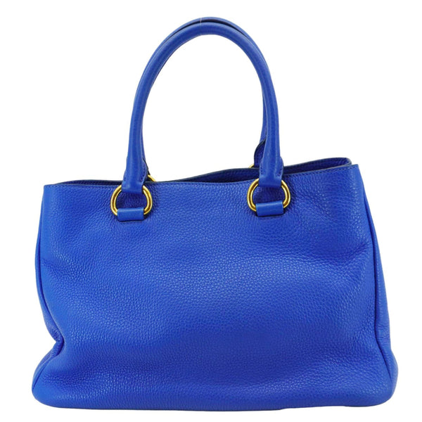 PRADA Vitello Daino Leather Tote Shoulder Bag Blue