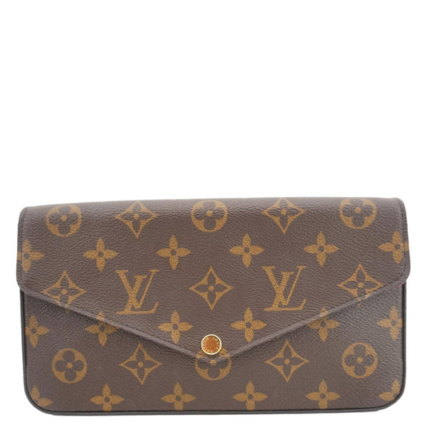 LOUIS VUITTON Felicie Pochette Monogram Canvas Crossbody Bag Brown