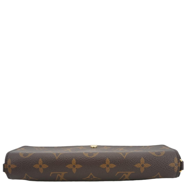 LOUIS VUITTON Felicie Pochette Monogram Canvas Crossbody Bag Brown