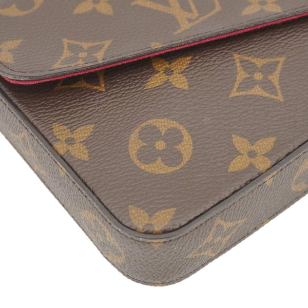 LOUIS VUITTON Felicie Pochette Monogram Canvas Crossbody Bag Brown