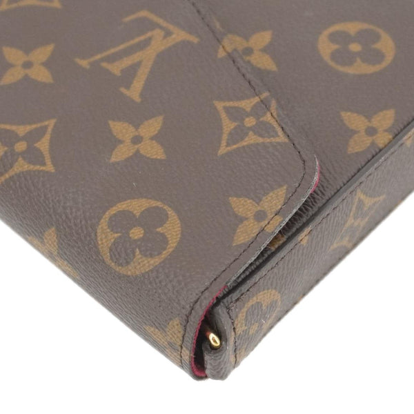 LOUIS VUITTON Felicie Pochette Monogram Canvas Crossbody Bag Brown
