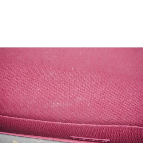 LOUIS VUITTON Felicie Pochette Monogram Canvas Crossbody Bag Brown