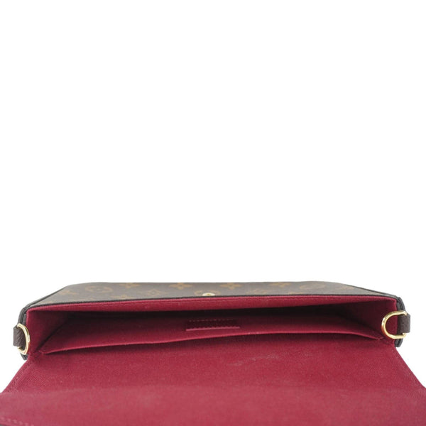 LOUIS VUITTON Felicie Pochette Monogram Canvas Crossbody Bag Brown